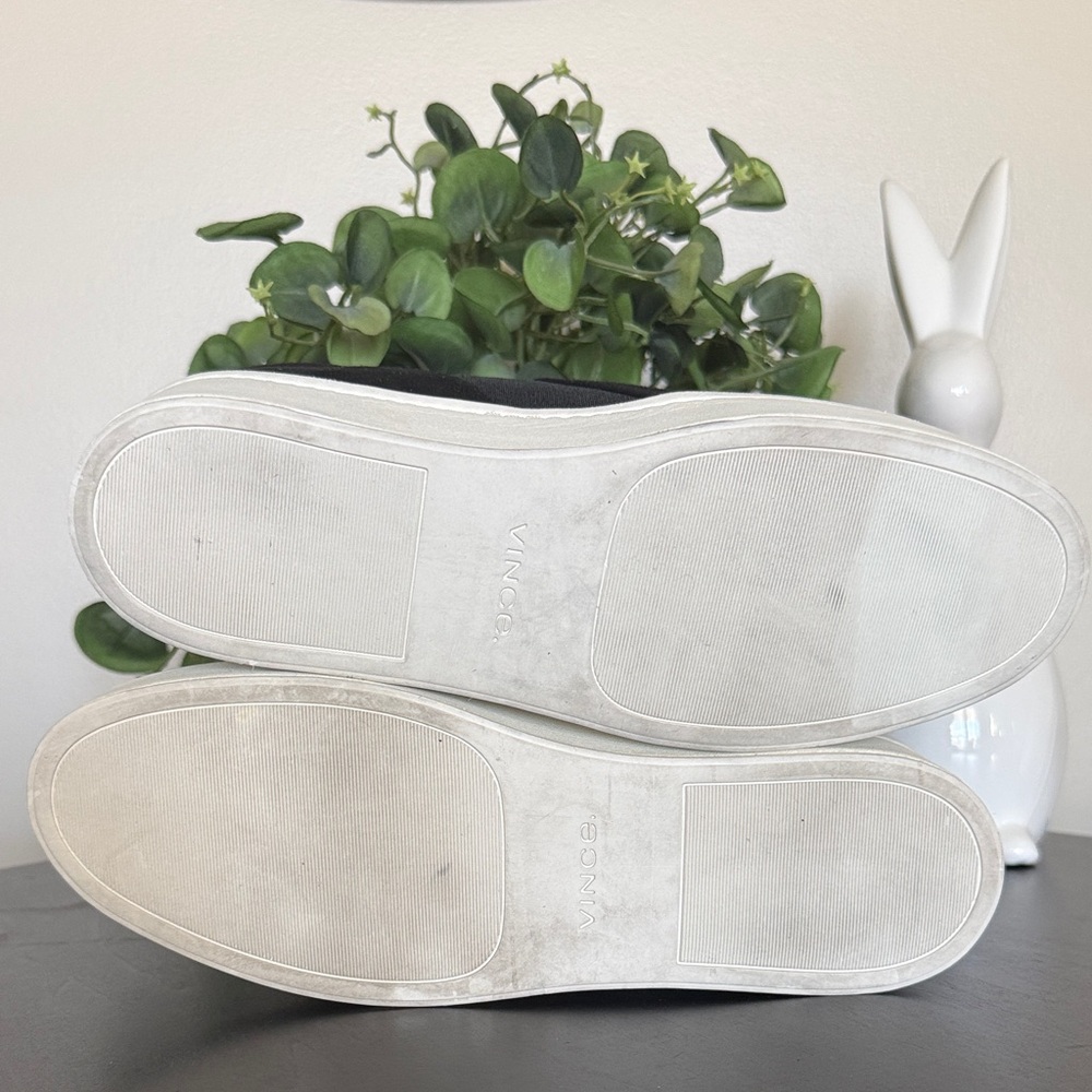 Vince Black Suede Slip-On Skate Sneakers with White Platform - Picture 5 of 5